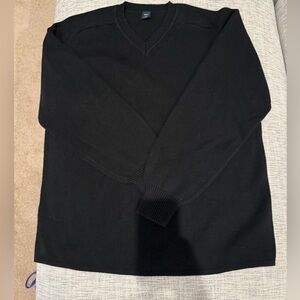 GAP Men’s V-Neck Sweater | Black | Size Large | Classic Knit